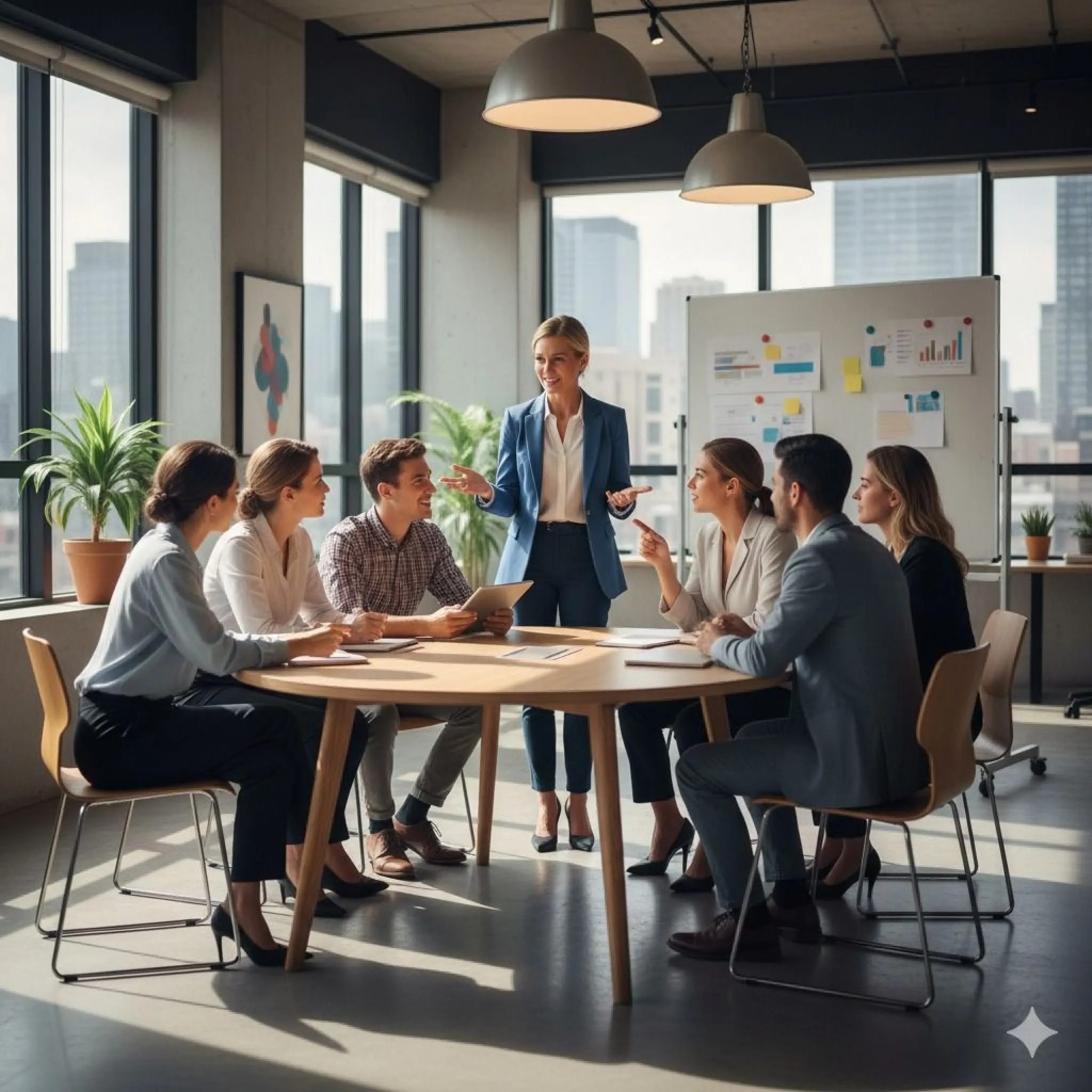 Materiały marki na stole